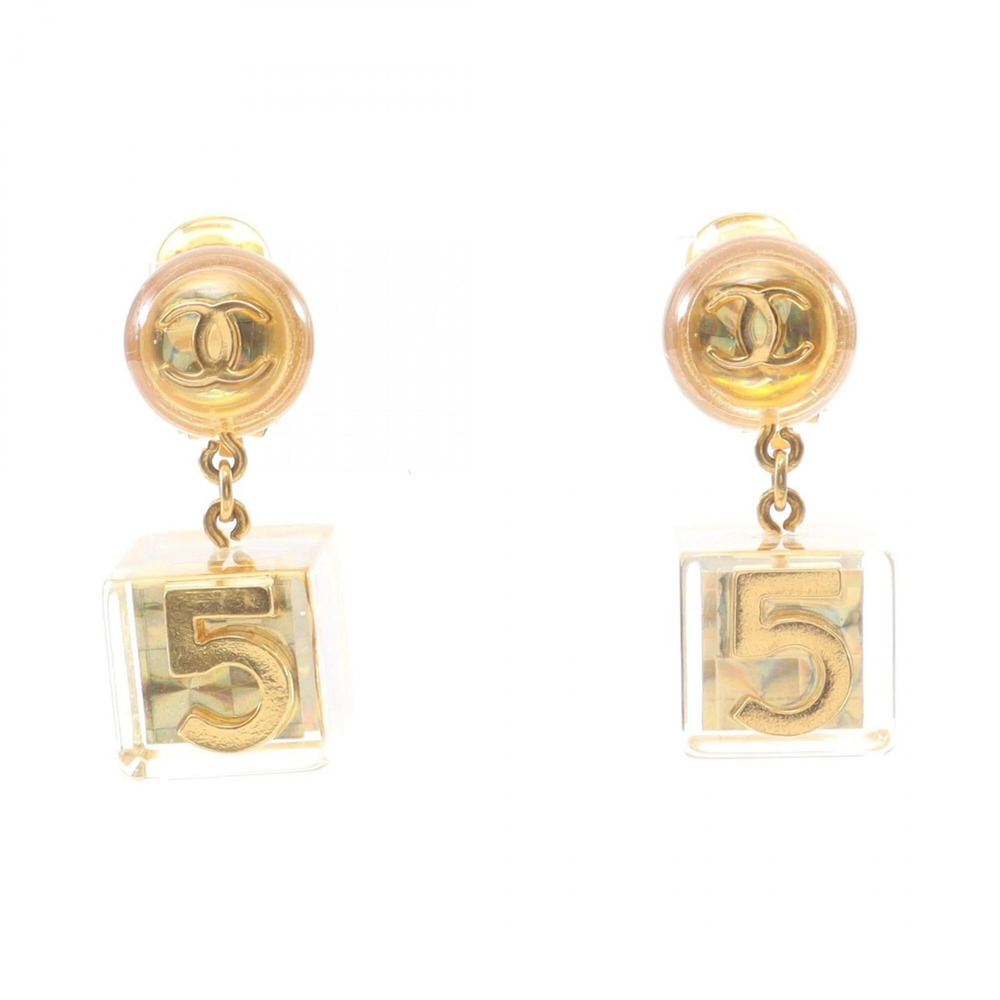 CHANEL White Logo Earrings - Picture 1 of 6